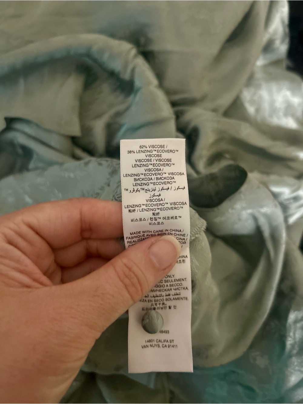 DOEN Ginette Paneled Floral Jacquard Satin Midi Dress Sz Medium Dusty Jade Green - Picture 7 of 13